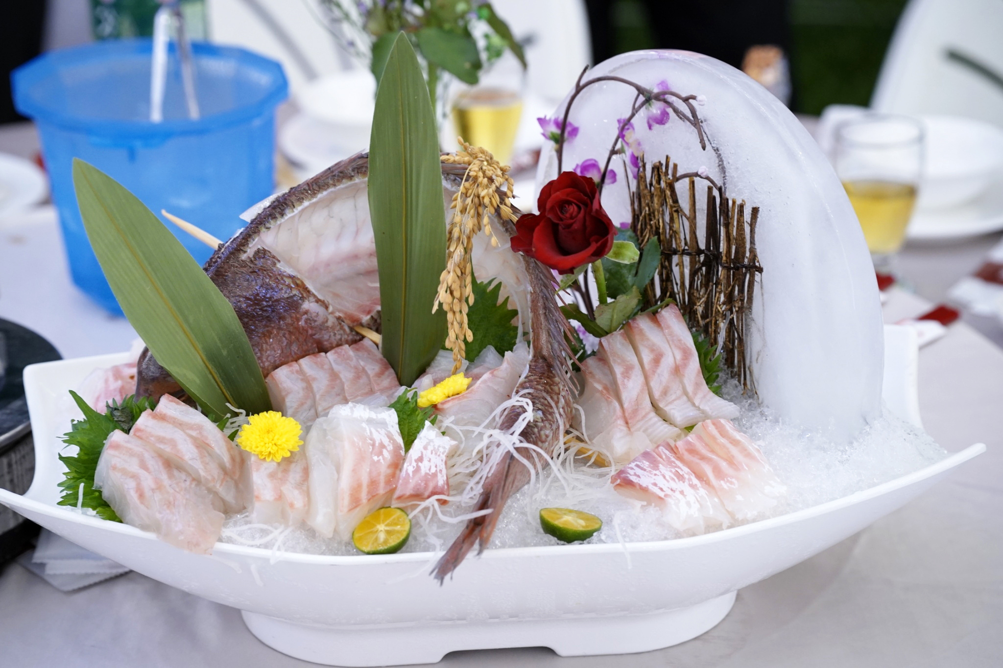 生魚片的擺盤