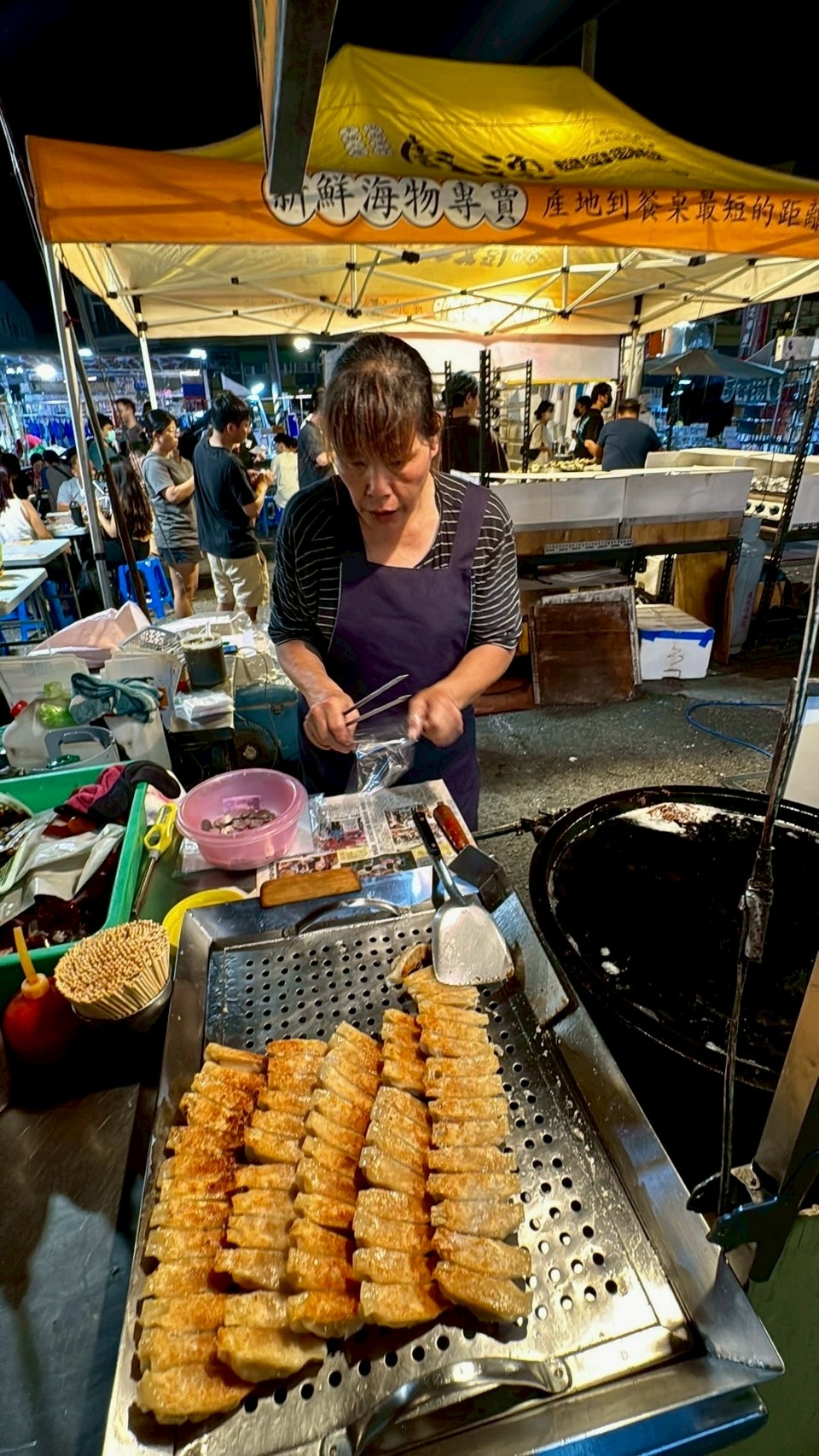鐵板上現煎的餃子