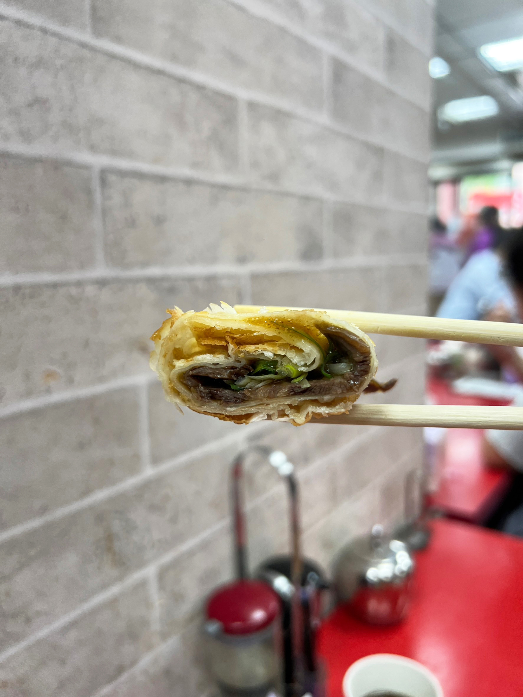 捲餅切開的樣子