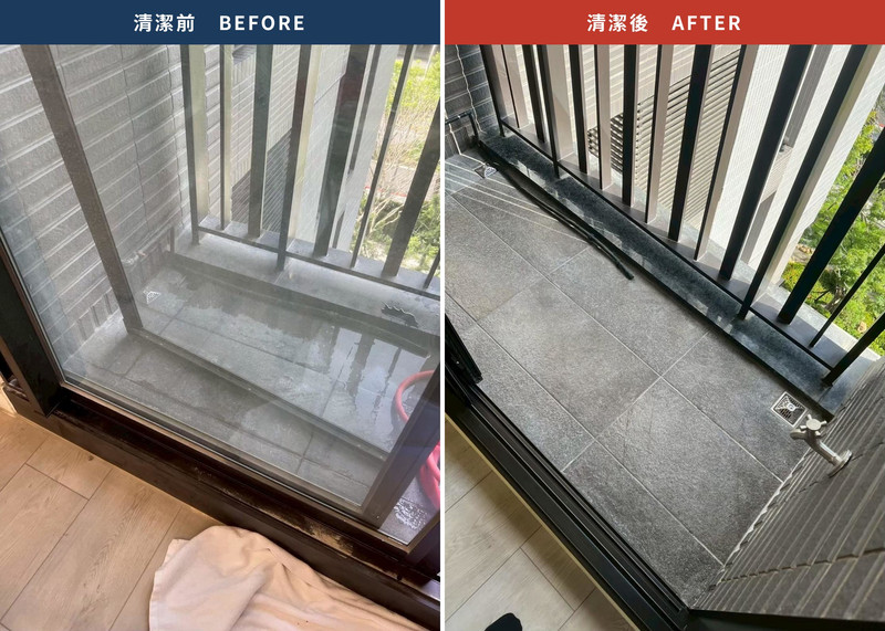 台中裝潢細清前陽台前後